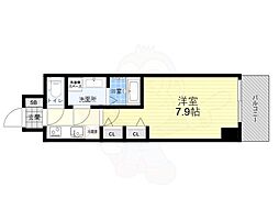 Osaka Metro長堀鶴見緑地線 松屋町駅 徒歩7分の賃貸マンション 8階1Kの間取り