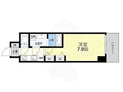 Osaka Metro長堀鶴見緑地線 松屋町駅 徒歩7分の賃貸マンション 11階1Kの間取り