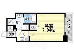 JR大阪環状線 芦原橋駅 徒歩6分の賃貸マンション 8階1Kの間取り