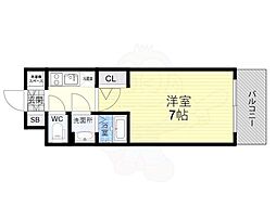 JR関西本線 JR難波駅 徒歩5分の賃貸マンション 10階1Kの間取り