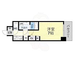Osaka Metro御堂筋線 大国町駅 徒歩4分の賃貸マンション 9階1Kの間取り