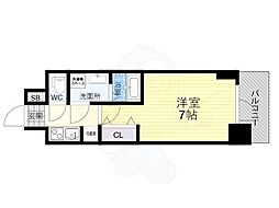 JR関西本線 JR難波駅 徒歩8分の賃貸マンション 11階1Kの間取り