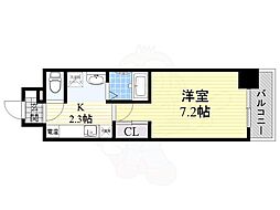 JR大阪環状線 芦原橋駅 徒歩7分の賃貸マンション 5階1Kの間取り