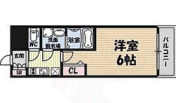 Osaka Metro千日前線 桜川駅 徒歩1分の賃貸マンション 2階1Kの間取り