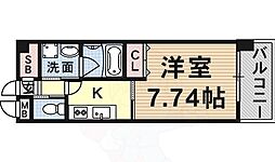 Osaka Metro御堂筋線 大国町駅 徒歩8分の賃貸マンション 11階1Kの間取り