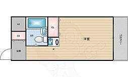 Osaka Metro御堂筋線 大国町駅 徒歩2分の賃貸マンション 8階ワンルームの間取り