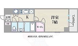 Osaka Metro長堀鶴見緑地線 長堀橋駅 徒歩3分の賃貸マンション 5階1Kの間取り