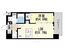 Osaka Metro堺筋線 恵美須町駅 徒歩6分の賃貸マンション 4階1DKの間取り