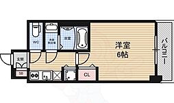 Osaka Metro千日前線 桜川駅 徒歩5分の賃貸マンション 10階1Kの間取り