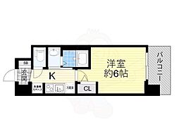 JR大阪環状線 大正駅 徒歩6分の賃貸マンション 3階1Kの間取り