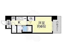 JR大阪環状線 大正駅 徒歩6分の賃貸マンション 3階1Kの間取り