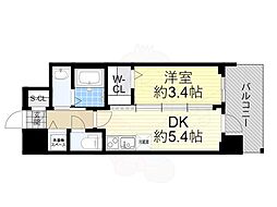 JR大阪環状線 大正駅 徒歩6分の賃貸マンション 3階1DKの間取り