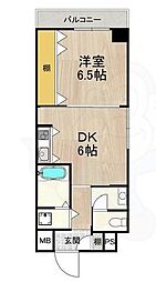 Osaka Metro千日前線 西長堀駅 徒歩3分の賃貸マンション 3階1DKの間取り