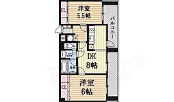 Osaka Metro堺筋線 恵美須町駅 徒歩4分の賃貸マンション 4階2LDKの間取り