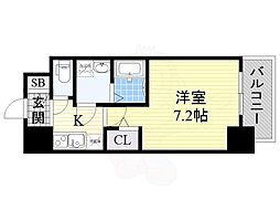 Osaka Metro千日前線 桜川駅 徒歩8分の賃貸マンション 10階1Kの間取り