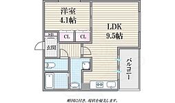 maisonN南堀江 1LDKの間取図画像