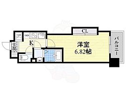 Luxe難波西3 1Kの間取図画像