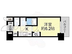 プレサンス難波インフィニティ 1Kの間取図画像