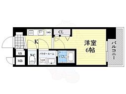 レオンコンフォート難波西3 1Kの間取図画像
