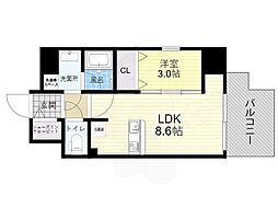 レオンコンフォート難波CREA 1LDKの間取図画像