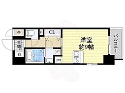 エスリード北浜イースト ワンルームの間取図画像