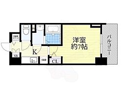 ESRISE難波EAST 1Kの間取図画像