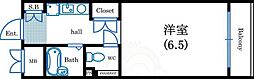 アヴェニールツバイ 1Kの間取図画像
