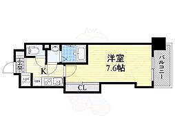 Luxe難波西3 1Kの間取図画像