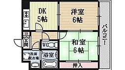 ビジタル恵美須8 2DKの間取図画像