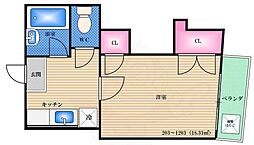 ポシビリティー高津 1Kの間取図画像