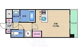 ラナップスクエア堺筋本町 ワンルームの間取図画像