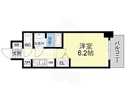 ファステート難波ラグジュ 1Kの間取図画像