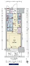 プレサンス難波インフィニティ 1Kの間取図画像