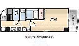 ルミエール瓦屋町 1Kの間取図画像