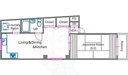 コーポ元町 1LDKの間取図画像