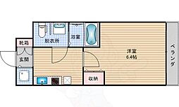 LUMINOUS桜川 1Kの間取図画像