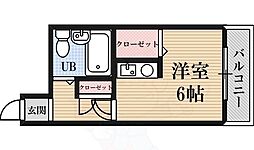 大国町青山ビル本館 ワンルームの間取図画像