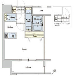 エンクレストベイ天神東3 1Kの間取図画像