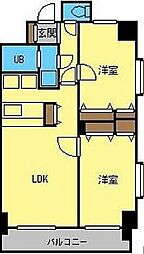 クリエート住吉 2LDKの間取図画像