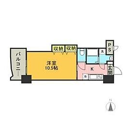 ロイヤル博多駅前 1Kの間取図画像