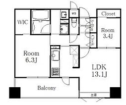 エンクレスト博多プレミア 2LDKの間取図画像