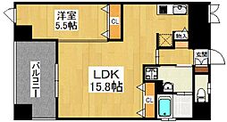 ロールベール博多駅前 1LDKの間取図画像