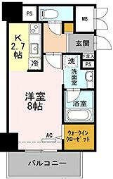 ウェルブライト博多ステーション 1Kの間取図画像