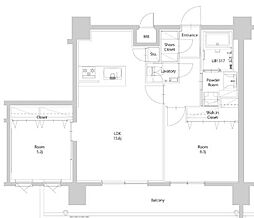 エンクレスト博多PARKSIDE 2LDKの間取図画像