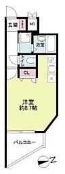 レジディア博多 ワンルームの間取図画像