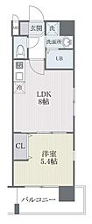ジェイド博多 1LDKの間取図画像