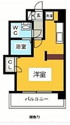 ピュアドームステイツ博多 ワンルームの間取図画像
