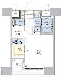 エンクレスト博多GATE 1Kの間取図画像
