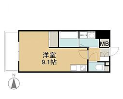 アヴァンティ銀天町 ワンルームの間取図画像