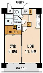 クリエート博多駅前 1LDKの間取図画像